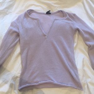 Lilac Notched Thermal Long Sleeve